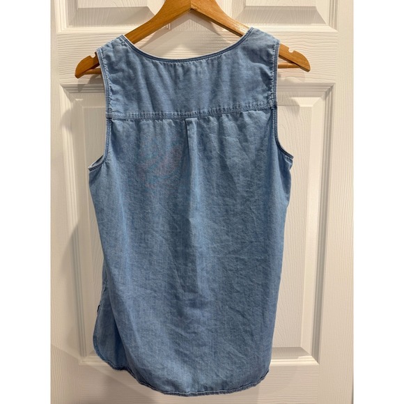 Croft &‎ Barrow Denim Chambray Sleeveless Shirt Size M Women - Picture 4 of 7